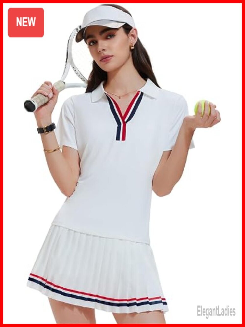 2 Piece Tennis Skirt Set Pleated Golf Outfit with Pockets
